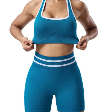 Seamless Contrasting Sports Shorts Yoga Suit Set S703/S704