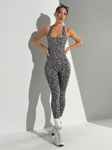 Seamless Leopard Print Jumpsuit S220