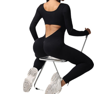 Seamless Solid Color Halter Jumpsuit S173
