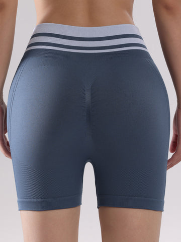 Seamless Contrast High Waist Yoga Shorts S309