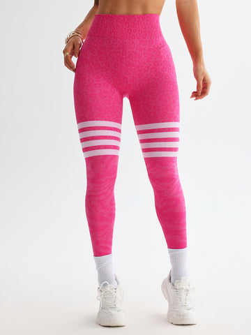 Seamless Pink Leopard Yoga Leggings S270