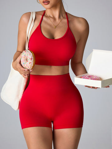 Seamless Neck Yoga Bra Fitness Suit Set S260/S245