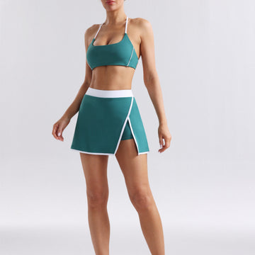 Sexy and beautiful back sports underwear, outdoor sports tennis short skirt set